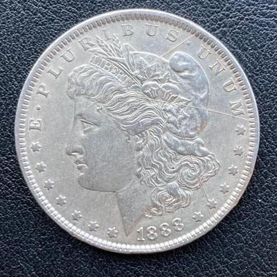 1888 Morgan silver dollar. Lot A14
