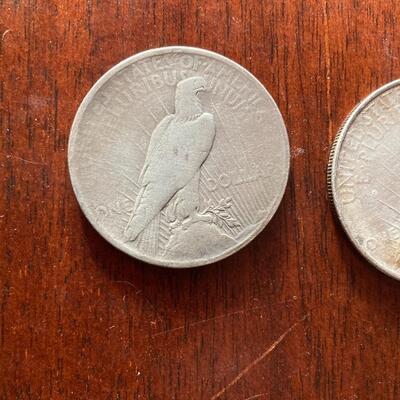 1924 Peace silver dollar collection of three.  Lot A20