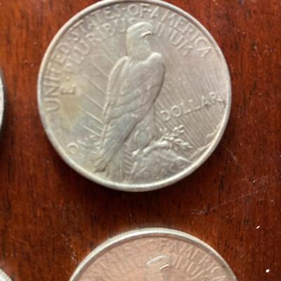 1923 Peace silver dollar collection of four. Lot A23