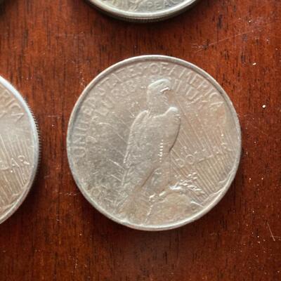 1923 Peace silver dollar collection of four. Lot A23