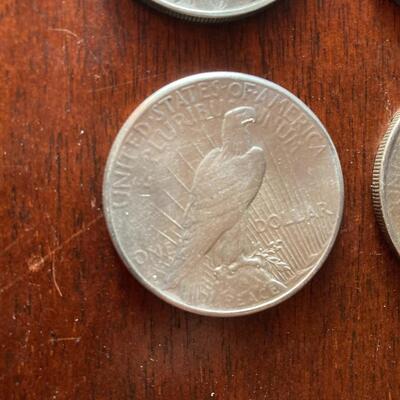 1923 Peace silver dollar collection of four. Lot A23