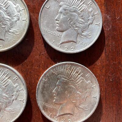 1922 Peace Silver dollar collection of six! Lot A23