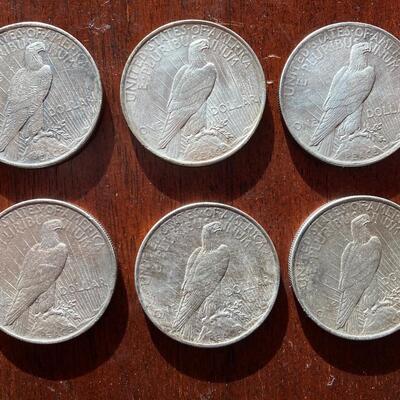 1922 Peace Silver dollar collection of six! Lot A23