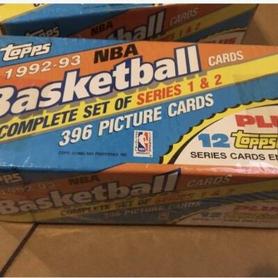 TOPPS 1992-93 Lot of 2 Complete Basketball Series 1 & 2 Sets Unopened 750+ NBA Cards.