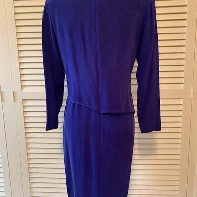 Lot 190 Vintage Blue 100% Silk Dress Nordstrom Gallery Size 8