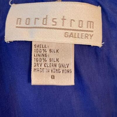 Lot 190 Vintage Blue 100% Silk Dress Nordstrom Gallery Size 8