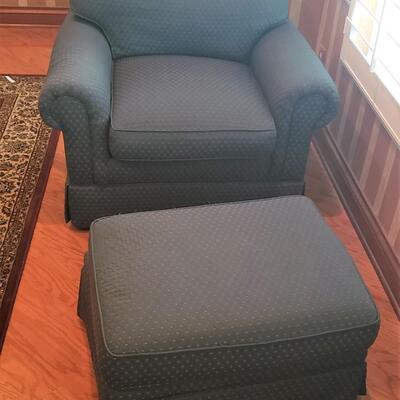 Lexington Green Chair with Ottoman