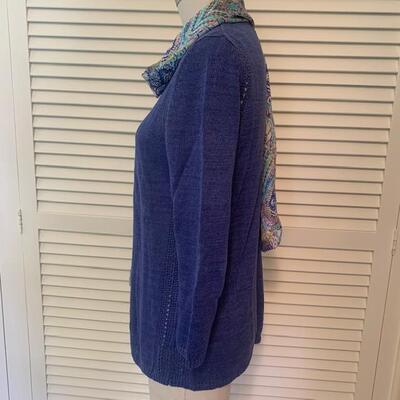 Lot 195 Talbots Purple Sweater w/Scarf Size Medium