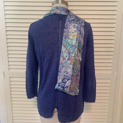 Lot 195 Talbots Purple Sweater w/Scarf Size Medium