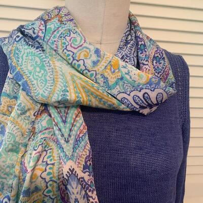 Lot 195 Talbots Purple Sweater w/Scarf Size Medium