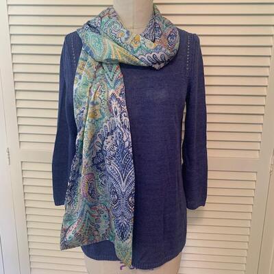 Lot 195 Talbots Purple Sweater w/Scarf Size Medium
