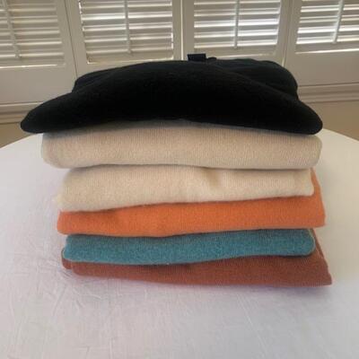 Lot 197 Group of 6 Classic Cashmere Sweaters Crew & Turtle Neck Assorted Sizes