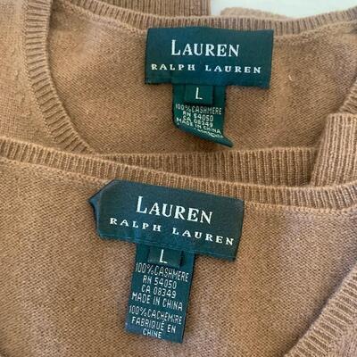 Lot 201 Group 3 Sweater Sets -6- Lauren Kors Saks Cashmere Silk Button Crew Turtle