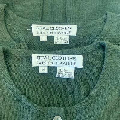 Lot 201 Group 3 Sweater Sets -6- Lauren Kors Saks Cashmere Silk Button Crew Turtle