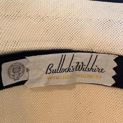 Lot 203 Vintage White & Navy Hat w/Box Bullock's Wilshire