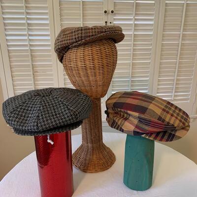 Lot 208  Group of 3 Vintage Flat Caps 