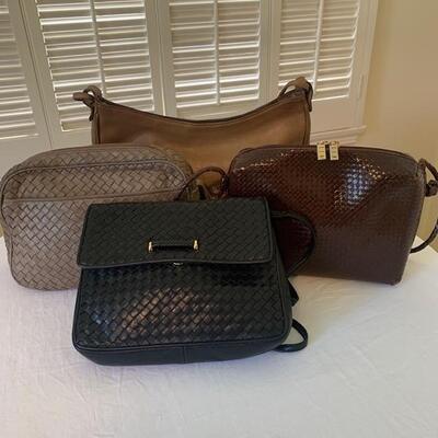 Lot 213 Group 4 Handbags Basket Weave Ferragamo Ganson Cole Hahn Italy