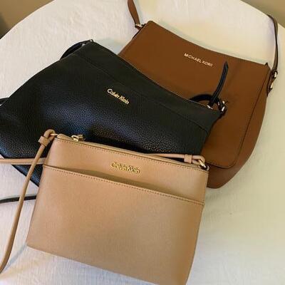 Lot 216 Group 3 Handbags Michael Kors Calvin Klein