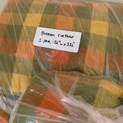Lot 229 Group Plaid Curtains Green Yellow Red Multiple Sets
