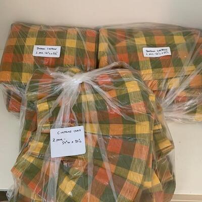 Lot 229 Group Plaid Curtains Green Yellow Red Multiple Sets