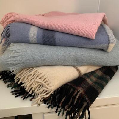 Lot 223 Group of 5 Throws w/Fringe Wool Mohair Scotland Finland Greenland
