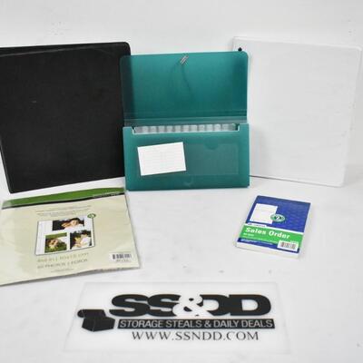 5pc Office: Photo Page Refills, Sales Order Sheets, 2 Binders, Folder