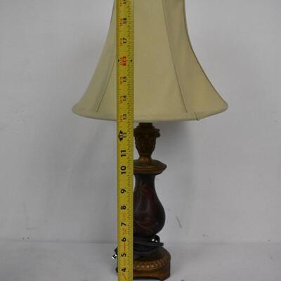 Lamp with Gold-toned/Red Base - Used, works (Bulb included)