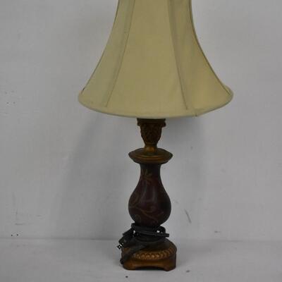 Lamp with Gold-toned/Red Base - Used, works (Bulb included)