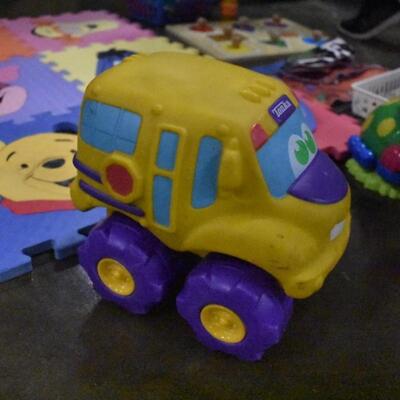 Large Lot Kids Toys: Foam Floor Squares, Felt Toys, PlayDoh, Magnetic Images