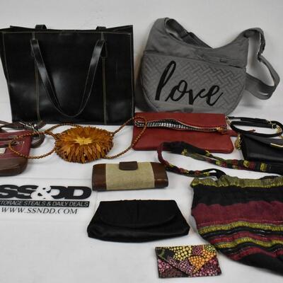 10 pc Purses, Tote Bags, Wallets