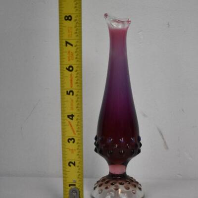 Vase and Candle Dish, Purple and Spiked - Used, good condition