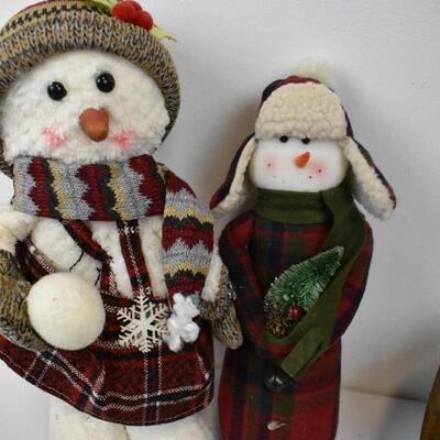 5 pc Christmas/Winter Decor: 4 Snowmen & 1 Santa