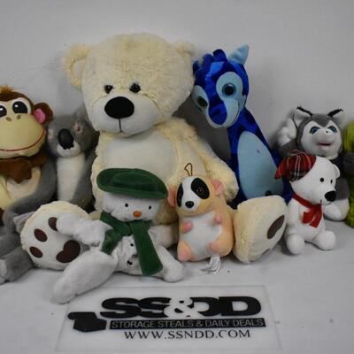 9 pc Stuffed Animal Toys