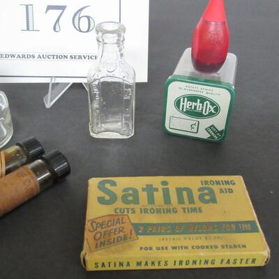 Advertising Smalls, Bottles, McCormick Food Coloring, Satina Box