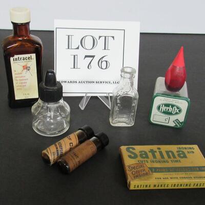 Advertising Smalls, Bottles, McCormick Food Coloring, Satina Box