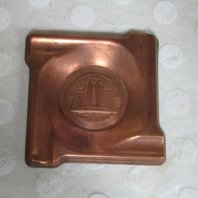 Vintage Copper Lot, World's Fair Ashtray, Mackanaw Island Area Ashtray, Pepper Milk Can Shaker