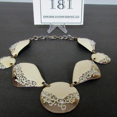 Big Chunky Necklace With Rhinestones Marked LaRage - Read description
