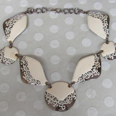 Big Chunky Necklace With Rhinestones Marked LaRage - Read description