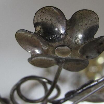 Lot of Vintage Sterling Silver Jewerly Earrings, Necklace, Pin, Ring.  Read description.