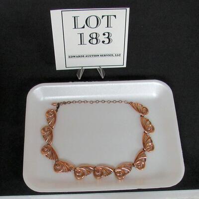 Pretty Copper Necklace Marked Renoir 