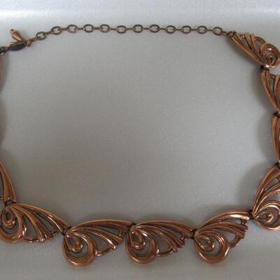 Pretty Copper Necklace Marked Renoir 
