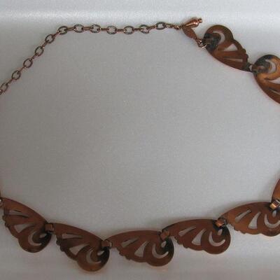 Pretty Copper Necklace Marked Renoir 