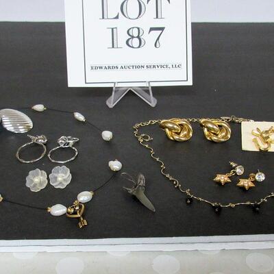 Lot of Costume Jewelry Sharks Tooth Pendant, Earrings, Necklaces, More. Read description.
