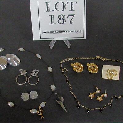 Lot of Costume Jewelry Sharks Tooth Pendant, Earrings, Necklaces, More. Read description.