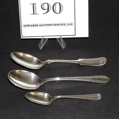 3 Vintage Sterling Silver Spoons, Holmes & Edwards, Dowry Sterling, Demitasse Pat 1913