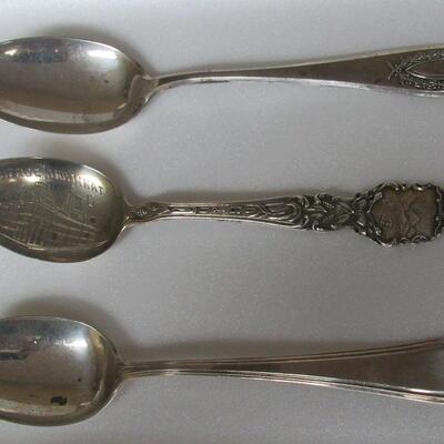 Lot of 3 Sterling Spoons Cincinatti Ohio Post Office and More