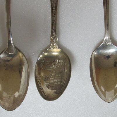 Lot of 3 Sterling Spoons Cincinatti Ohio Post Office and More