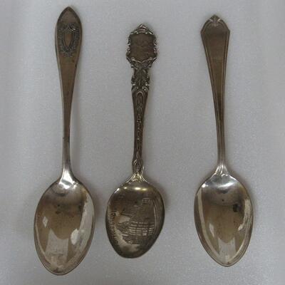 Lot of 3 Sterling Spoons Cincinatti Ohio Post Office and More