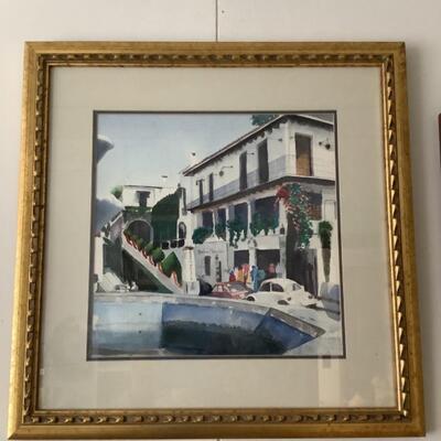 D1179 Signed Framed Selma Manacker Watercolor Painting