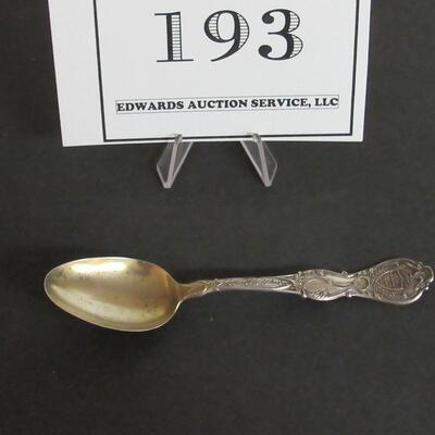 Sterling Spoon With Gold Wash State of Pennsylvania